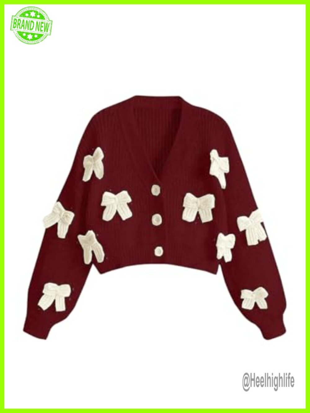 Cute Bow Cardigan Sweater Button Up Long Sleeve Knit Pullover Top